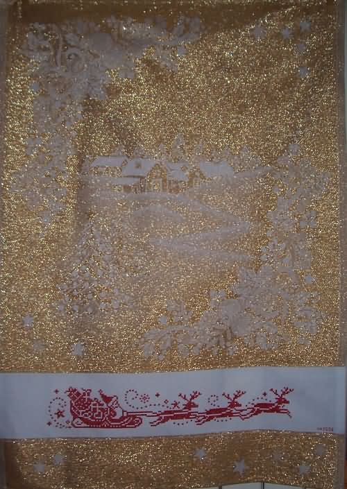 Strofinaccio con slitta di Babbo Natale